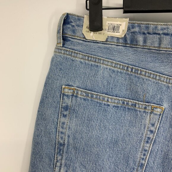 Topshop Mom Shorts Blue Denim Distressed Authentic High Waist NWT - Picture 11 of 13